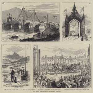 La Reine ouvrant le pont de Ballater, Deeside